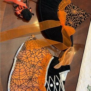 Build-A-Bear Orange and Black Spider Web Witch Costume